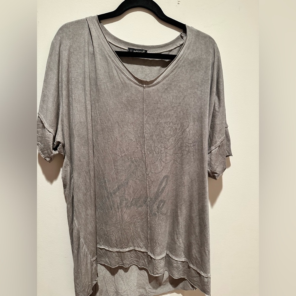 Luxury Boutique Cicilya Gray Tunic Blouse